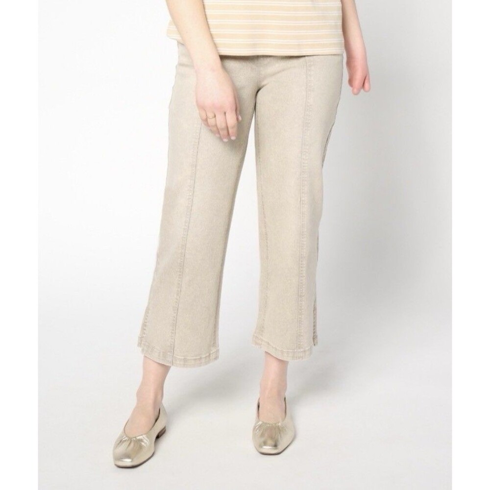 Isaac Mizrahi Live! Petite Color True Denim Crop Wide Leg Jeans Petite Size 26W